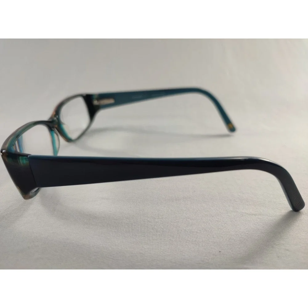 Marchon NYC‎ Dakota 320 Teal Black Striated Eyeglasses Frames 52-16-135